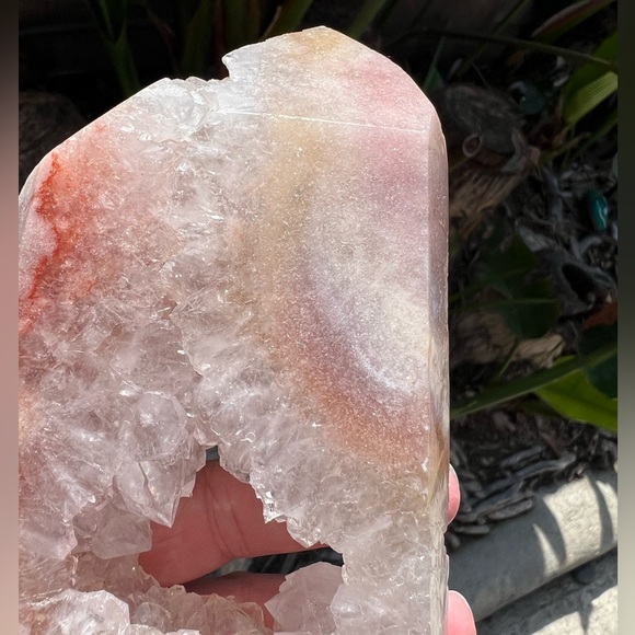 Pink Amethyst Quartz Crystal Druzy Freeform with Portal - Picture 8 of 11